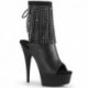 chaussure pole exotic noire ouverte à franges strass avec talon 15 cm Pleaser