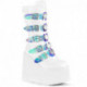 Bottes Blanches Holographiques Gothiques à sangles Demonia Cult Swing-230