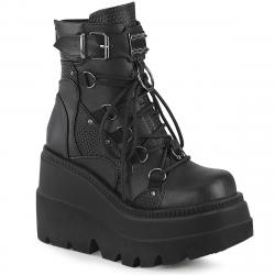 Chaussures Plateforme Gothique Demonia Cult Shaker-60 - Bottines Wedge Industrial