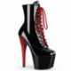 Bottine pole dance "Adore" Pleaser Shoes noire à talon rouge 18 cm