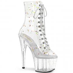 Chaussure Pole dance transparente avec paillettes multicolores| ADORE 1020C-2