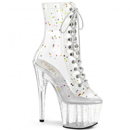 Chaussure Pole dance transparente avec paillettes multicolores| ADORE 1020C-2