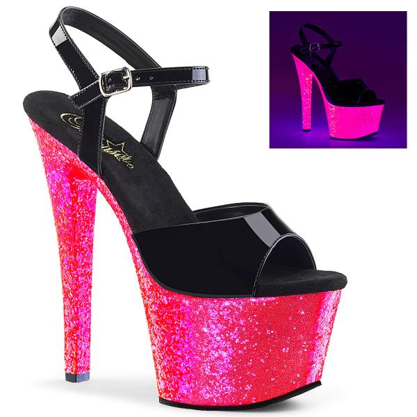Chaussure pole exotic noire talon 18 cm Pleaser SKY309UVLG/B/NHPG