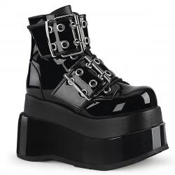 Bottines Gothiques Plateforme Demonia Bear-104 Vernies - Punk Rock