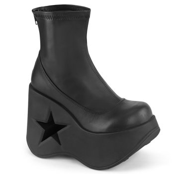 Chaussures Plateforme Gothique Demonia Cult Dynamite-100 - Bottines Wedge Étoile Stretch
