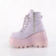 Bottine gothique compensée lavande en nubuck vegan à lacets Demonia femme XXXXXXXX