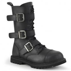 Rangers vegan noire à coque métal et sangles Demonia grande taille du 36 au 46