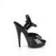 Sandale sexy talon 15 cm plateforme noire vernie