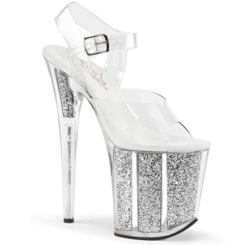 Chaussure pole dance argentée à talon 20cm - FLAM808G/C/S - Pleaser