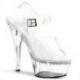 Sandale pole exotic transparente et strass à plateforme plexi et talon 15 cm Pleaser