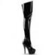 Cuissarde Sexy Vinyle Noir Verni | Talon 15cm | KISS-3010