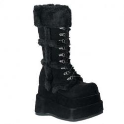 Chaussure Gothique Demonia Bear Fourrure - Bottes Plateforme Hiver