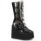 Chaussures Gothiques Demonia Cult Swing-230C Femme - Bottes Transparentes Fumées Plateforme