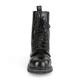 Rangers gothique Demonia en cuir noir à lacets 10 trous, bout coque métal | Unisexe