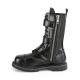 Botte Rangers cuir noir à coque métal et sangles Demonia grande taille du 36 au 46