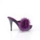 Mule violettes d'intérieur avec plumes et strass à haut talon 11 cm