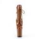 Bottine Pole Dance flamingo caramel talon haut 20 cm Pleaser