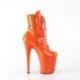 Bottine plateforme orange verni avec talon haut 20 cm sexy Pleaser