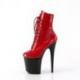 chaussure Pole Dance rouge vernis talon aiguille 20 cm et plateforme noire