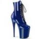 Bottine Pole Dance exotic flamingo bleu marine talon aiguille 20 cm Pleaser