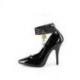 Escarpin Verni Noir avec Cadenas | Bride Cheville Dominatrice et talon 12 cm