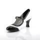 chaussure femme années 50 noire et blanche vernis à petit talon bobine