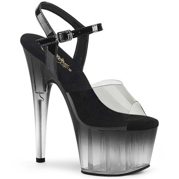 Chaussure pole dance transparente avec plateforme fumée - Talon 18 cm Pleaser