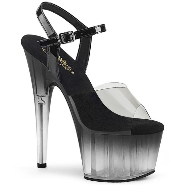 Chaussure pole dance transparente avec plateforme fumée - Talon 18 cm Pleaser