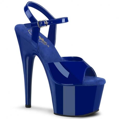 Chaussure pole dance bleue à talon 18 cm et plateforme 7 cm ADO709/RYBL