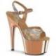 Chaussure pole exotic rose gold talon 18 cm Pleaser ADO709HM/RGDMPU/ROCH