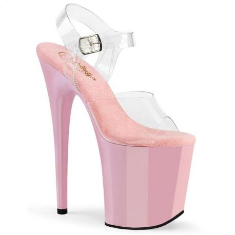 Chaussure pole dance bleue marine à talon 20 cm | FLAM808/C/RYBL