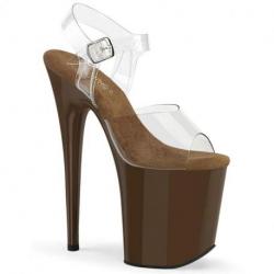Chaussure pole dance bleue marine à talon 20 cm | FLAM808/C/RYBL