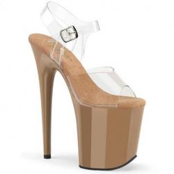 Chaussure pole dance bleue marine à talon 20 cm | FLAM808/C/RYBL