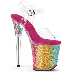 Chaussure pole dance à paillettes multicolores FLAM808RG-02/C/RBOWG
