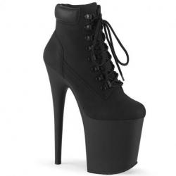 Chaussure pole dance noire talon 20 cm Pleaser FLAM800TL-02/BNB/M