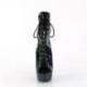 Bottine pole exotic ouverte noire vernie à plateforme strass et talon 18 cm Pleaser