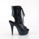 Bottine pole exotic ouverte noire vernie à plateforme strass et talon 18 cm Pleaser