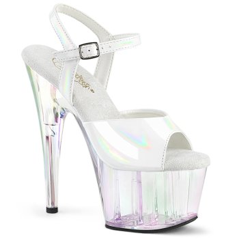 Sandale pole dance blanche vernis 18cm - ADO709HT/WHG/HGT - CLePied
