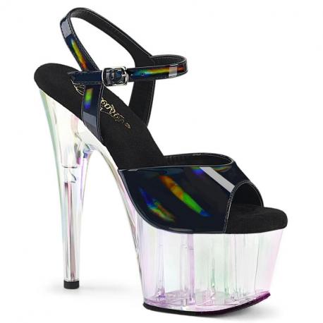 Chaussure pole dance noire holographique talon 18 cm ADO709HT/BHG