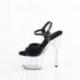 sandale pole dance noire holographique talon 18 cm ADO709HT/BHG