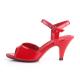 Sandale rouge petit talon 7 cm petite et grande taille