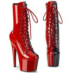 Chaussure pole dance noire et rouge vernie à talon aiguille | Adore