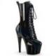 Chaussure pole dance noire holographique vernie avec plateforme noire vernie