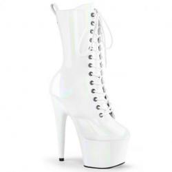 Chaussure pole dance blanche vernie avec plateforme blanche vernie - pleaser