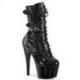 Chaussure pole dance à boucles noire vernie à talon aiguille | Adore