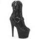 Chaussure pole dance à boucles noire en strass à talon aiguille | high heels