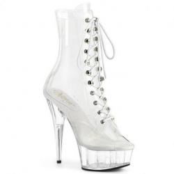 Chaussure pole dance peep toe transparente talon 15 cm DEL1021C/C/M