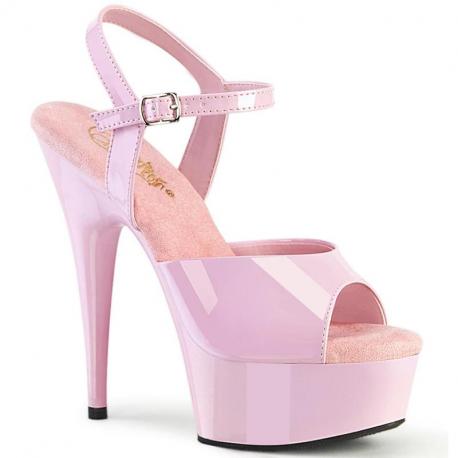 Chaussure pole dance rose talon 15 cm Pleaser DEL609/BP/M