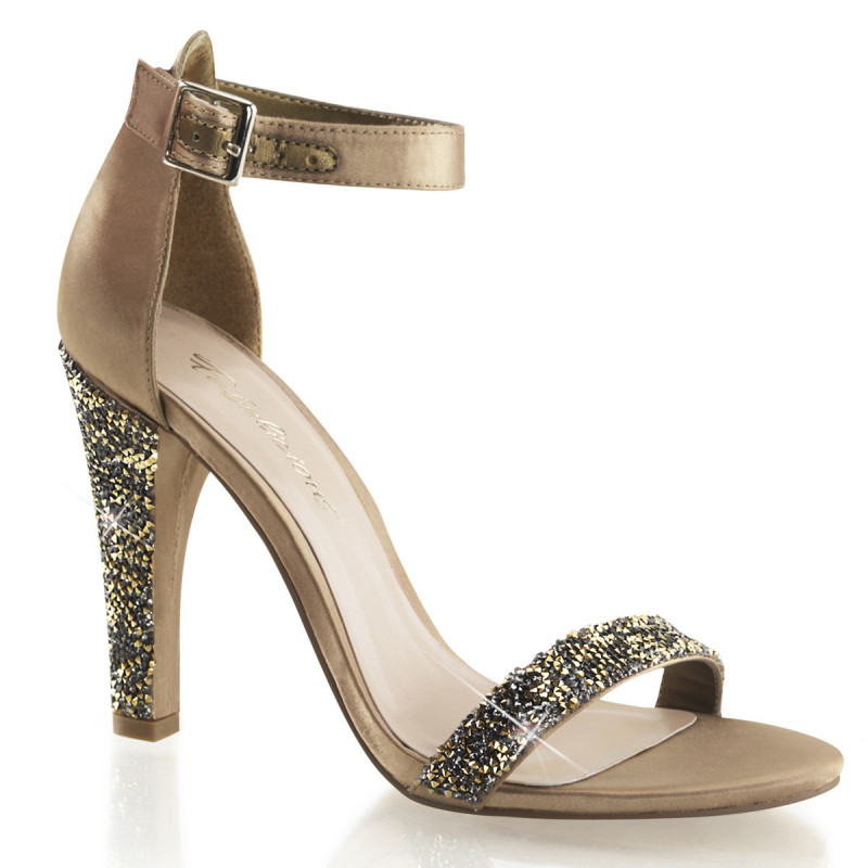 Sandale de Soiree Bronze a Paillettes Strass taille 35 1 2 promo