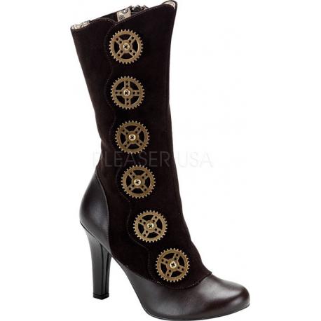 Botte steampunk noire a talon de 10 Demonia promo taille 35 1/2